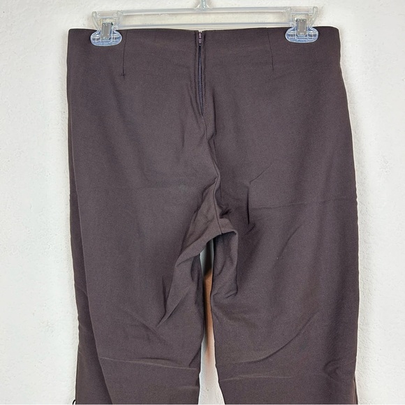 Krizia Brown Tie Boot Cut Stretchy Pants - Picture 6 of 8